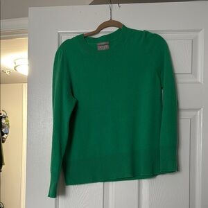 Cashmere J. Crew Vibrant Green Crew Neck Sweater